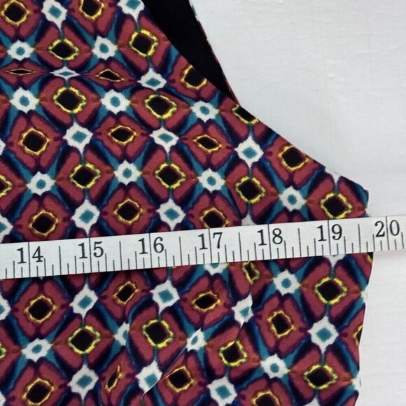 Three Eighty Two NEW Multicolor Geometric Romper Shorts Tank Sheer Lined Lrg - Picture 9 of 11